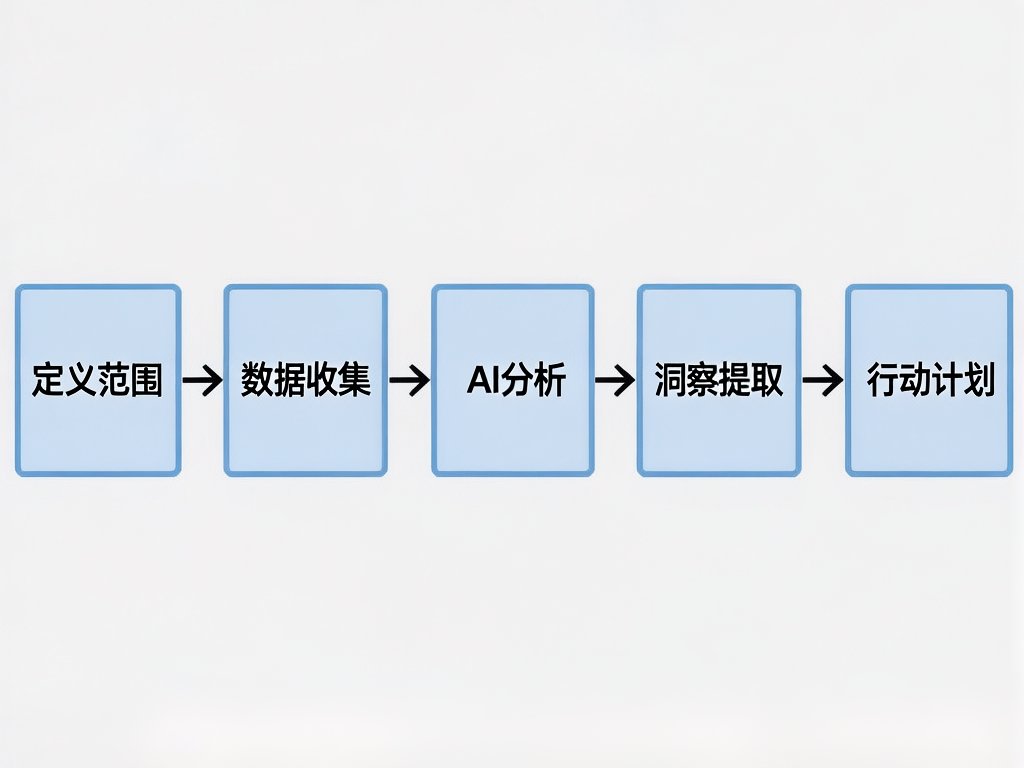 AI竞品分析五步框架图